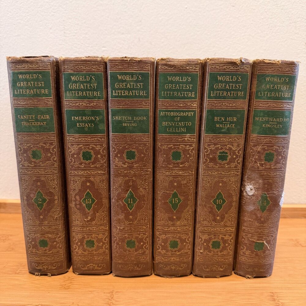 1936 World's Greatest Literature Spencer Press 6 Book Lot Vintage Classics